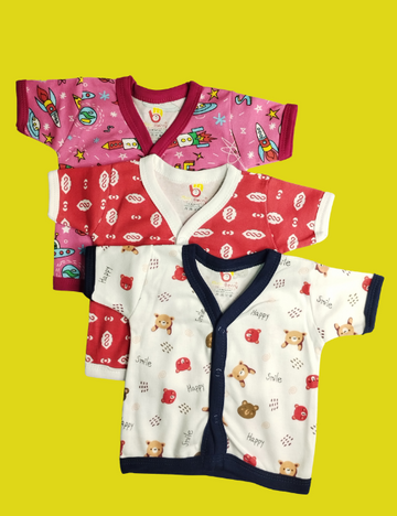 Half Sleeve Vest – 3 in 1 Combo Pack | Soft Cotton Baby T-Shirt Set (3–6 Months)