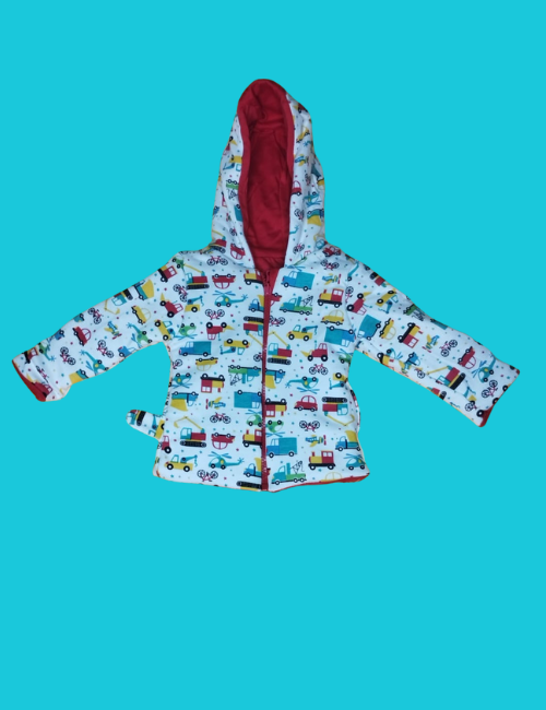 Red Double-Side Wearable Baby Sweater – Ultra-Soft, Reversible Warmth for 3–6 Months