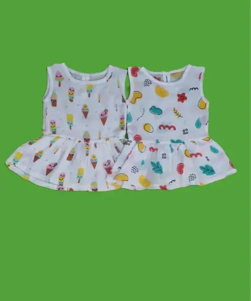 🌈 Adorable Summer Frock Set for Girls 👗🍦🍉