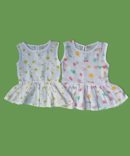 🍉 Sweet Summer Style Combo Frocks (Set of 2) 🍒🧸